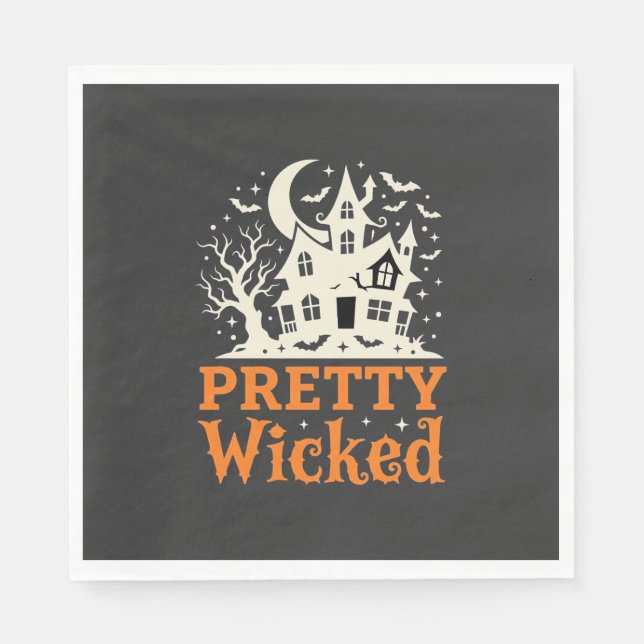 Pretty Wicked Halloween Haunted House_1 Napkin (Front)