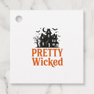 Pretty Wicked Vintage Halloween Haunted House Shir Favour Tags