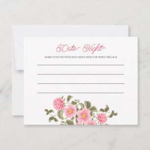 PRETTY WILD ROSES BRIDAL SHOWER DATE NIGHT ADVICE CARD
