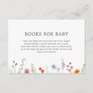 Pretty Wildflower Border Books For Baby Enclosure Card