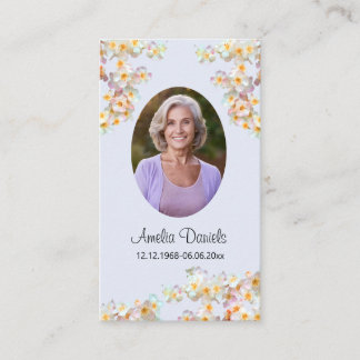Pretty Wildflower Funeral Prayer Card