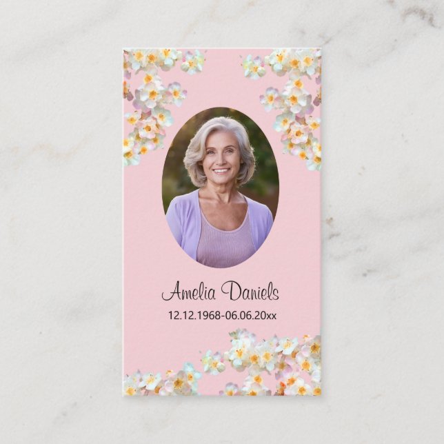 Pretty Wildflower Funeral Prayer Card (Front)
