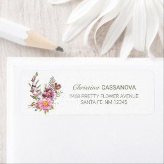 Pretty Wildflower Garden Floral Return Address 