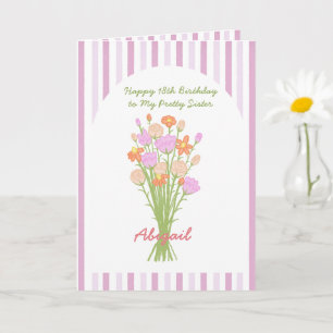 Pretty Wildflower Happy 18th Birthday for Sister  Card