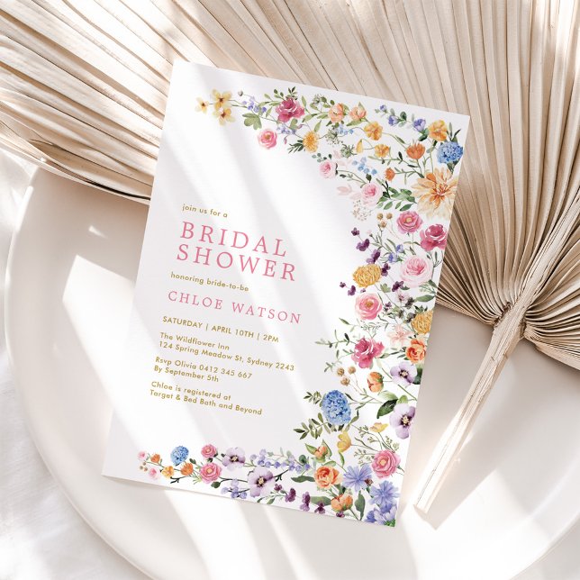 Pretty Wildflower Meadow Bridal Shower Invitation (Creator Uploaded)