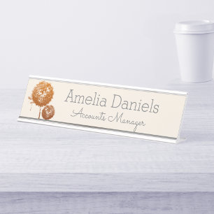 Pretty Wildflower Monogram Name Plate