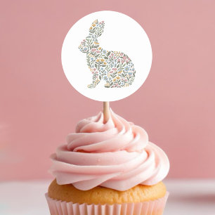 Pretty Wildflower Rabbit Spring Easter  Classic Round Sticker