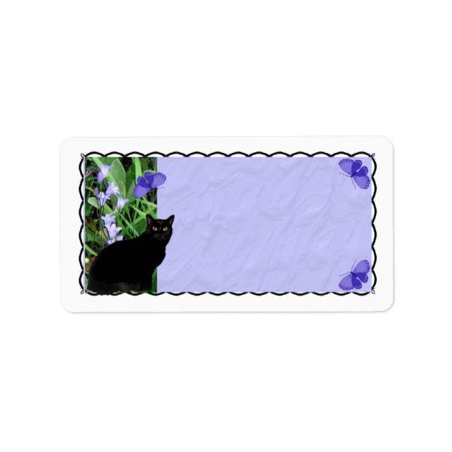 Pretty Wildflowers and Cat Address Labels (Front)