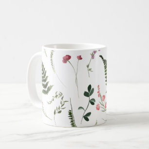 Pretty Wildflowers Botanical Pattern Coffee Mug
