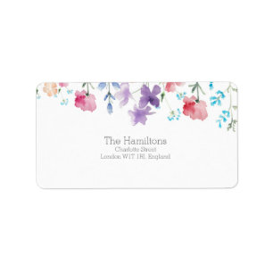 Pretty Wildflowers Rustic Wedding Address Label