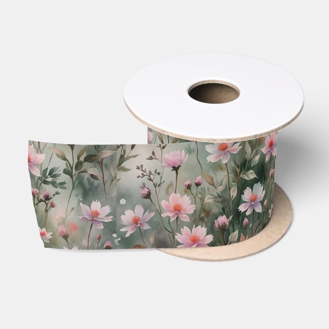 Pretty Wildflowers Satin Ribbon (Spool)