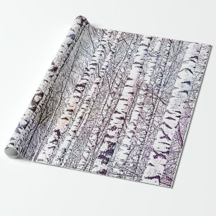 Pretty Winter Birch Forest Wrapping Paper