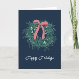 Pretty Winter Wreath Family Holiday Card