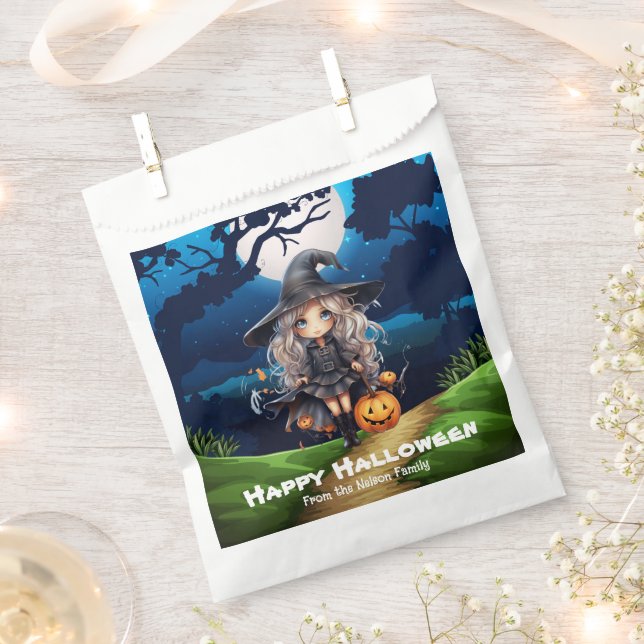 Pretty Witch in The Forest Happy Halloween Favour Bags (Clipped)