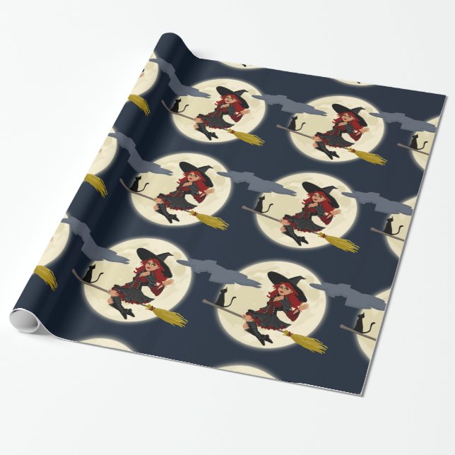 Pretty Witch Wrapping paper (Unrolled)