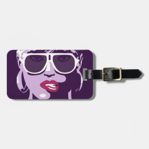 Pretty Woman Biting Lips Pop Art Luggage Tag