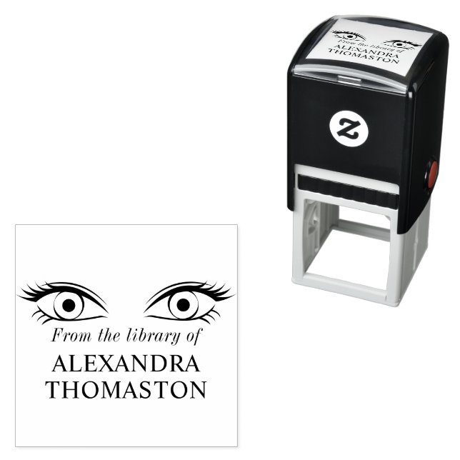 Pretty Woman Eyes Library Book Name Self-inking Stamp (In Situ)