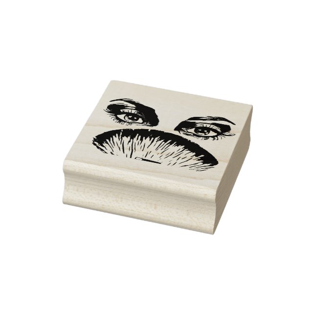 Pretty woman Face Eyes lips Makeup Brush Art Rubber Stamp (Stamp)