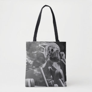 Pretty woman in convertible car tote bag