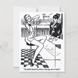 Pretty Woman in the Shop, Humour, Vintage Postcard