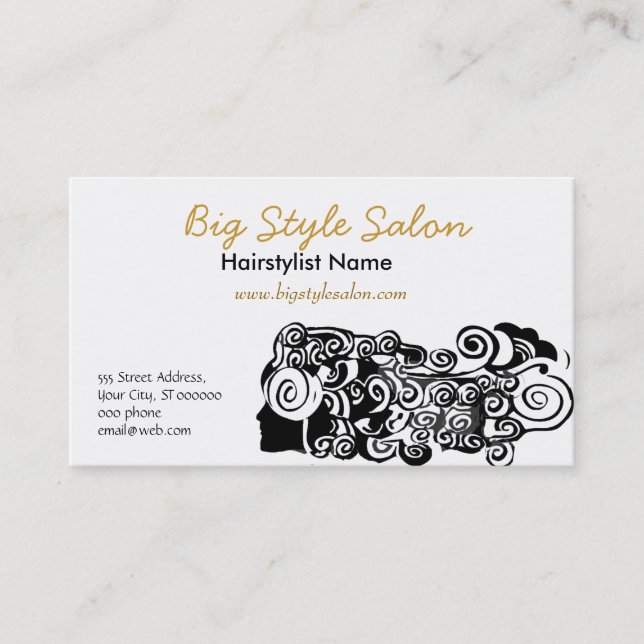 Pretty Woman with Long Hair Appointment Card (Front)