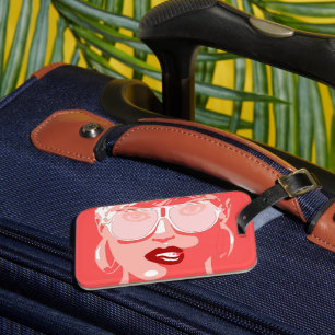 Pretty Woman with Red Lips Luggage Tag
