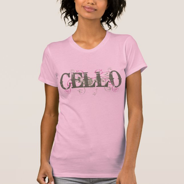 Pretty Womens Cello T-shirt (Front)