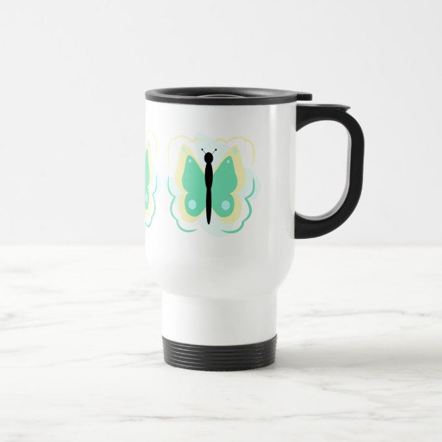 Pretty Yellow And Green Butterfly Mug (Right)