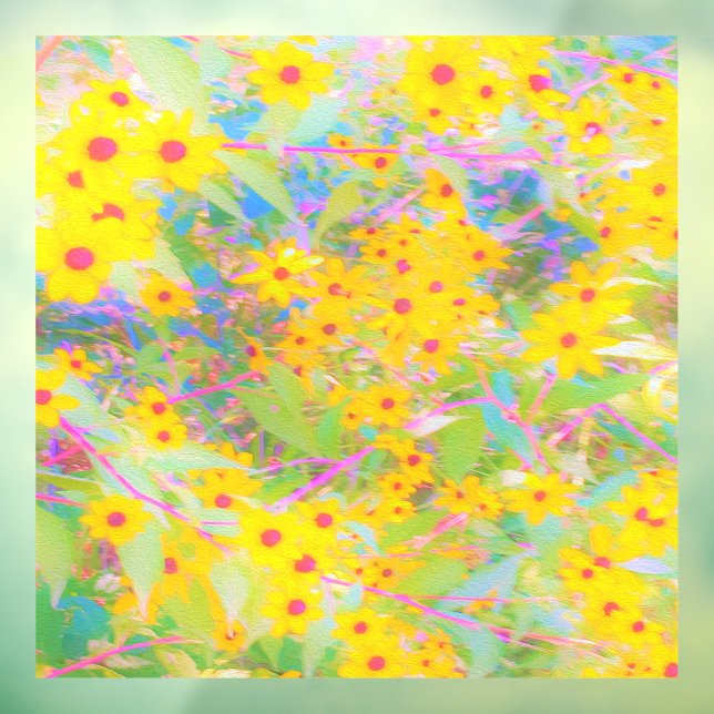 Pretty Yellow and Red Flowers with Turquoise (Sheet 3)