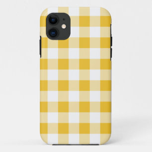 Pretty Yellow and White Buffalo Plaid Pattern Case-Mate iPhone Case