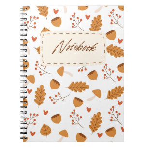 Pretty Yellow Autumn Floral Aesthetic Notebook
