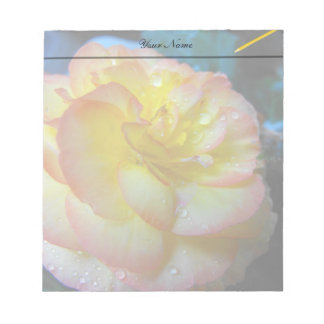 pretty yellow begonia flower notepad