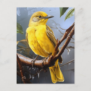Pretty yellow bird postcard