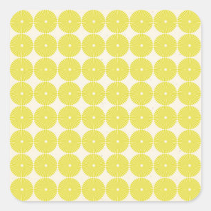 Pretty Yellow Circles Summer Citrus Textured Discs Square Sticker