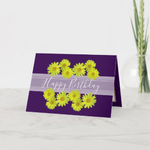 Pretty Yellow Daisies Botanical Floral Birthday Card
