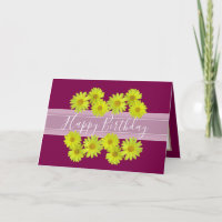 Pretty Yellow Daisies Botanical Floral Birthday 