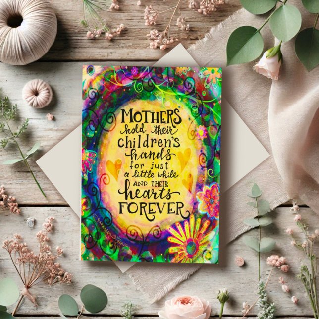 Pretty Yellow Floral Mother’s Hearts Quote Card (Creator Uploaded)