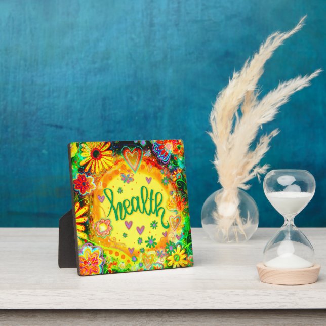 Pretty Yellow Floral Phone Inspirivity Health Plaque (Insitu)