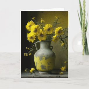 Pretty Yellow Flowers   Happy Birthday Card