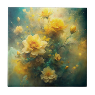 Pretty Yellow Flowers  Tile