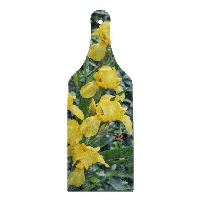 Pretty Yellow Iris Floral Cutting Board (Front)
