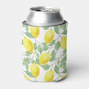 Pretty Yellow Lemons Can Cooler