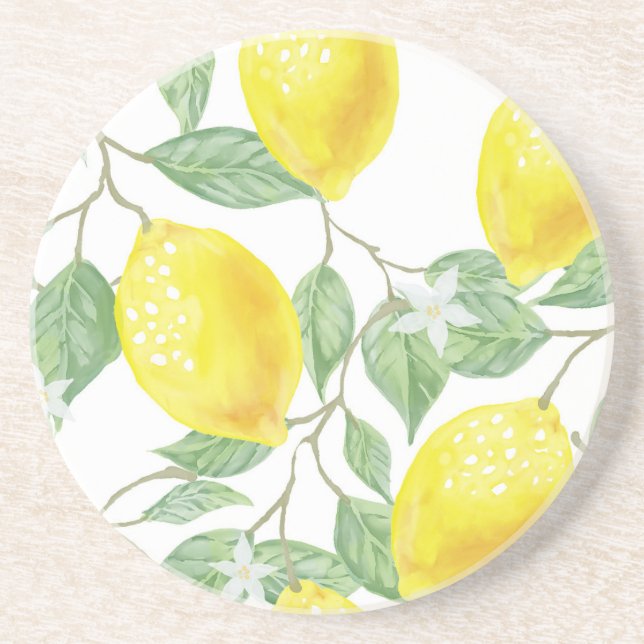Pretty Yellow Lemons Coaster (Front)