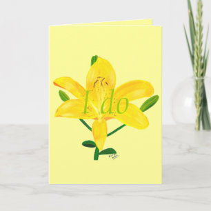 Pretty Yellow Lily Wedding Invitation Cards