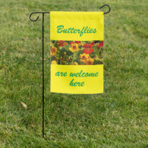 Pretty Yellow Outdoor Flag, Your Words & Image