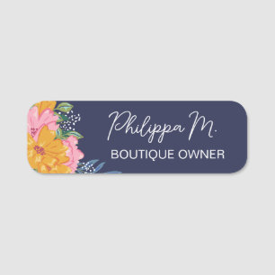 Pretty Yellow Pink Flowers Name In Script Tag