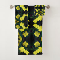Pretty Yellow Primrose Flowers Abstract Pattern  