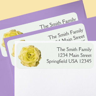 Pretty Yellow Rose Floral Return Address