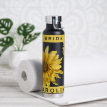 Pretty Yellow Sunflower Bride Name Wedding Water B