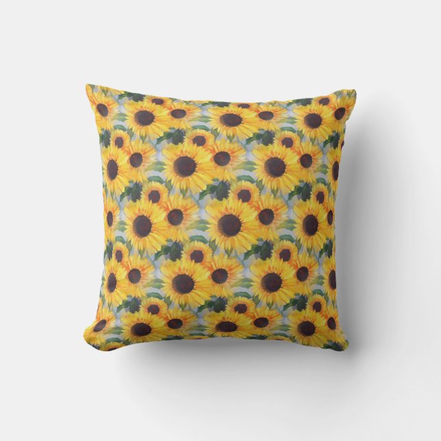 Pretty Yellow Sunflower Cushion (Front)